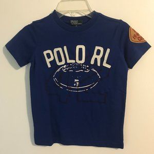 Polo Ralph Lauren Boys 4T Football T Shirt NWT Blue Toddler Logo